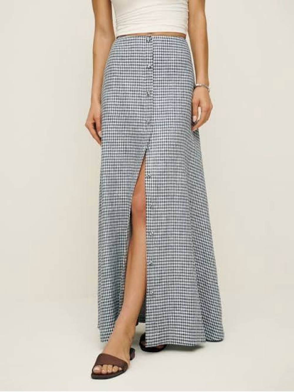 Reformation Andi Gingham Maxi Skirt